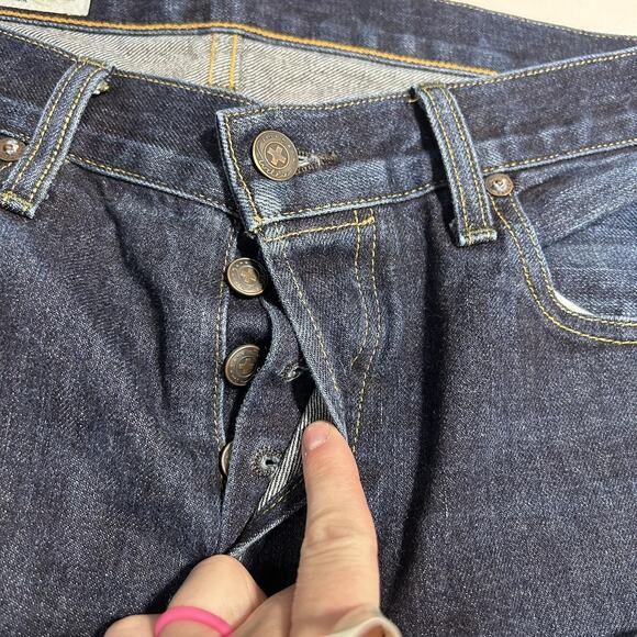 imogene + willie Jeans Mens 34x34 Indigo Barton Button Fly Made in USA Denim - Picture 4 of 9